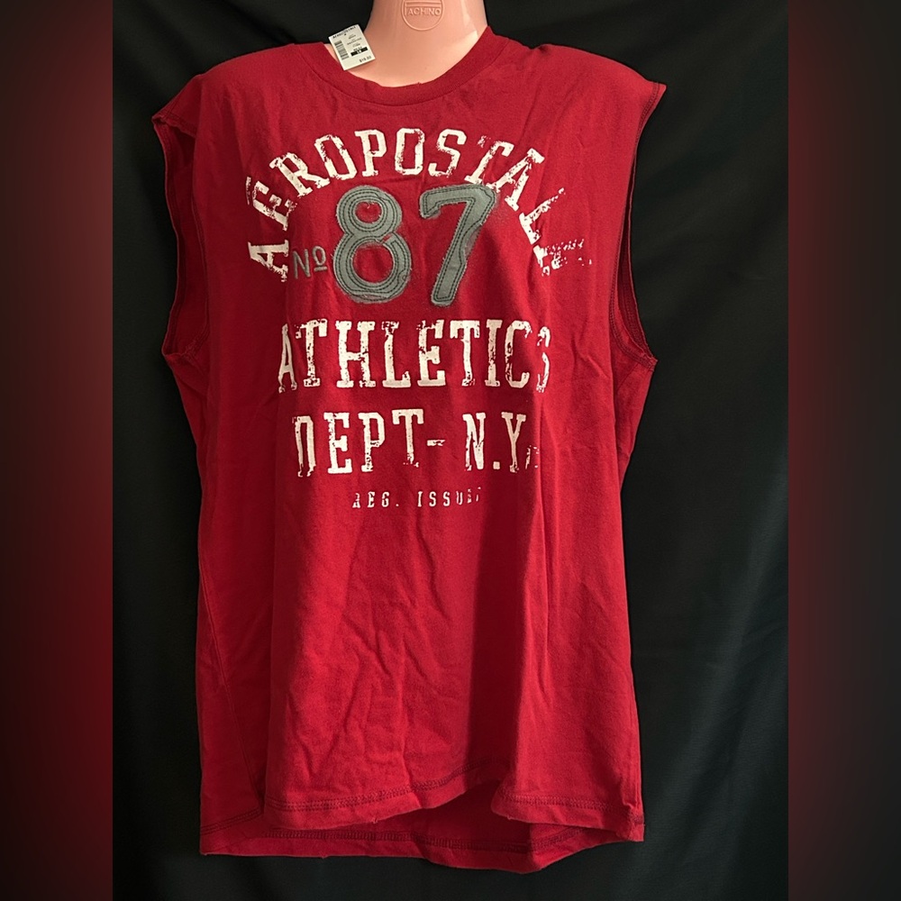Aéropostale Red '87 Athletic Dept. NY Men’s Sleeveless Muscle Tee LG NWT